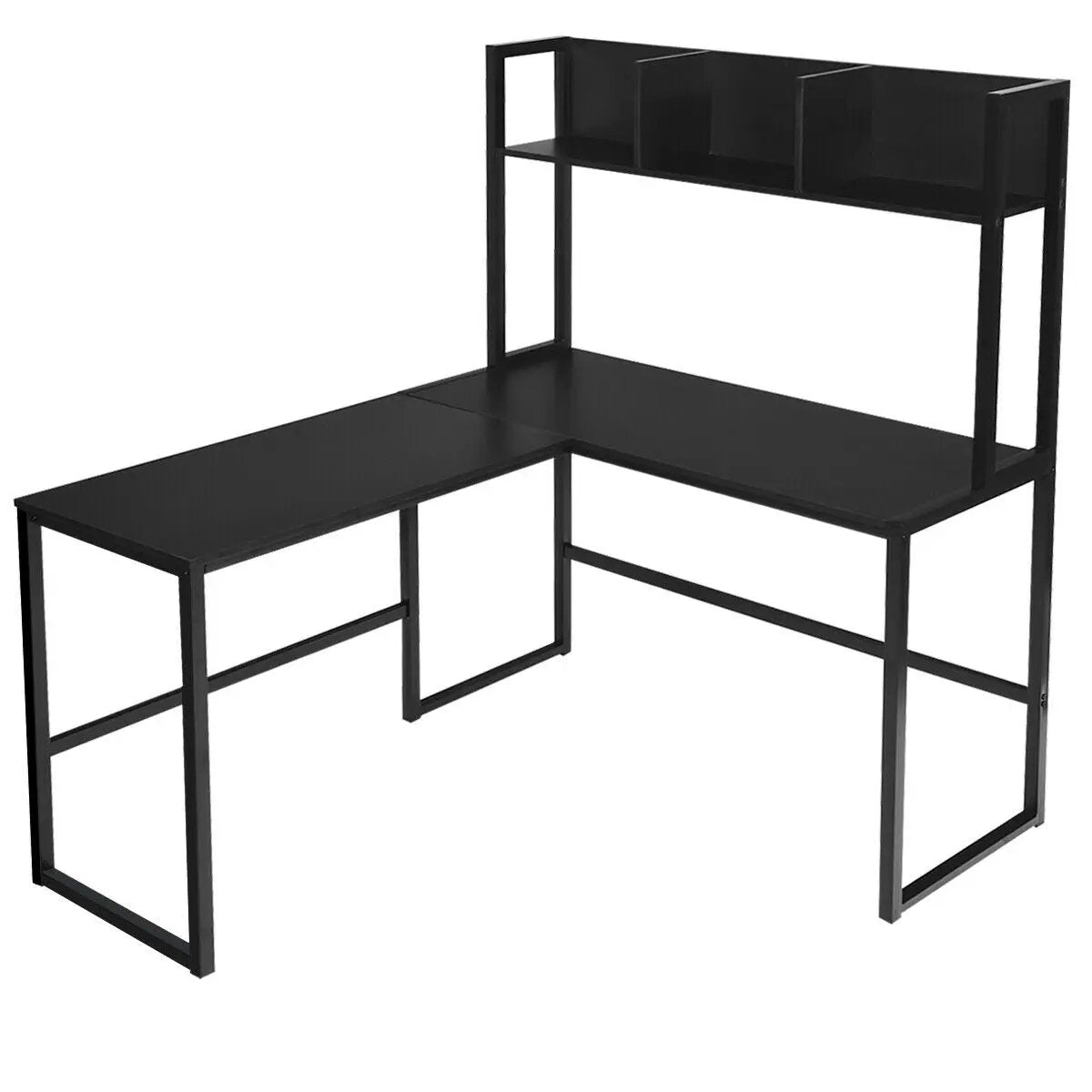 Reversible L-Shaped Corner Desk with Storage Bookshelf, photo 3 of 11