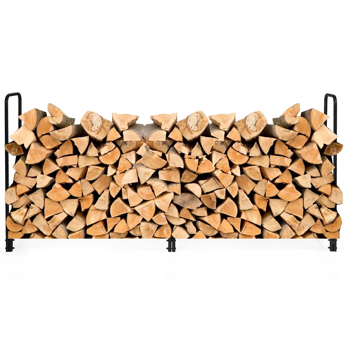 8 Feet Outdoor Steel Firewood Log Rack by DirectDeals