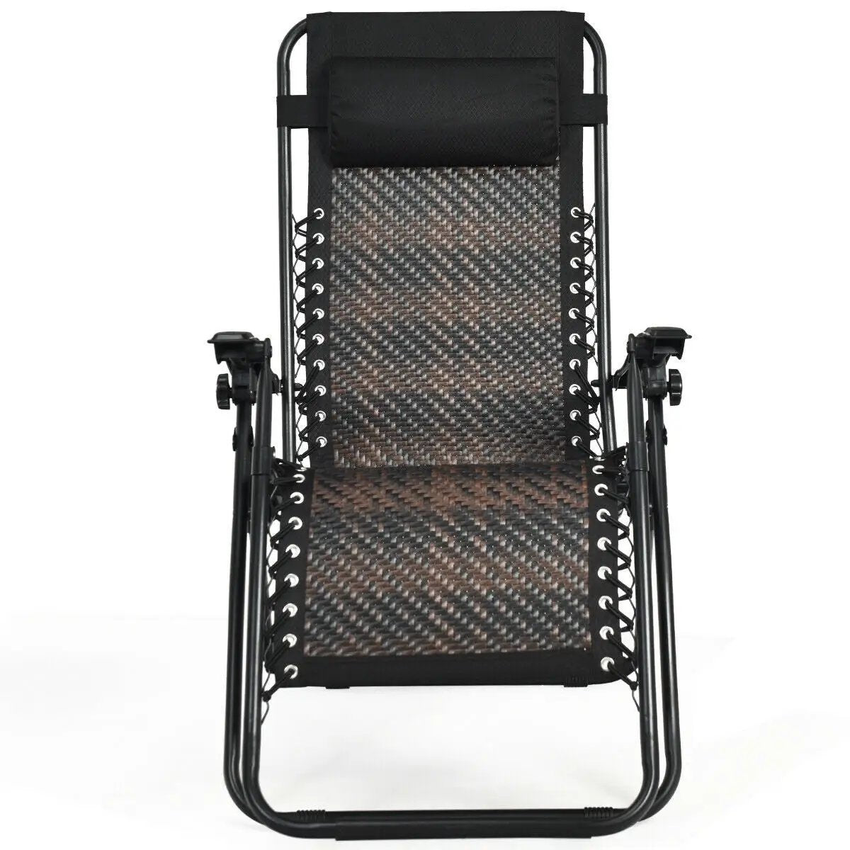 Folding Rattan Zero Gravity Lounge Chair with Removable Head Pillow, photo 6 of 8