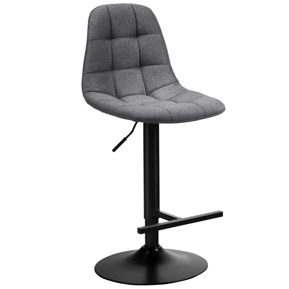 2 Pieces Adjustable Bar Stools Swivel Counter Height Linen Chairs-Brown by DirectDeals