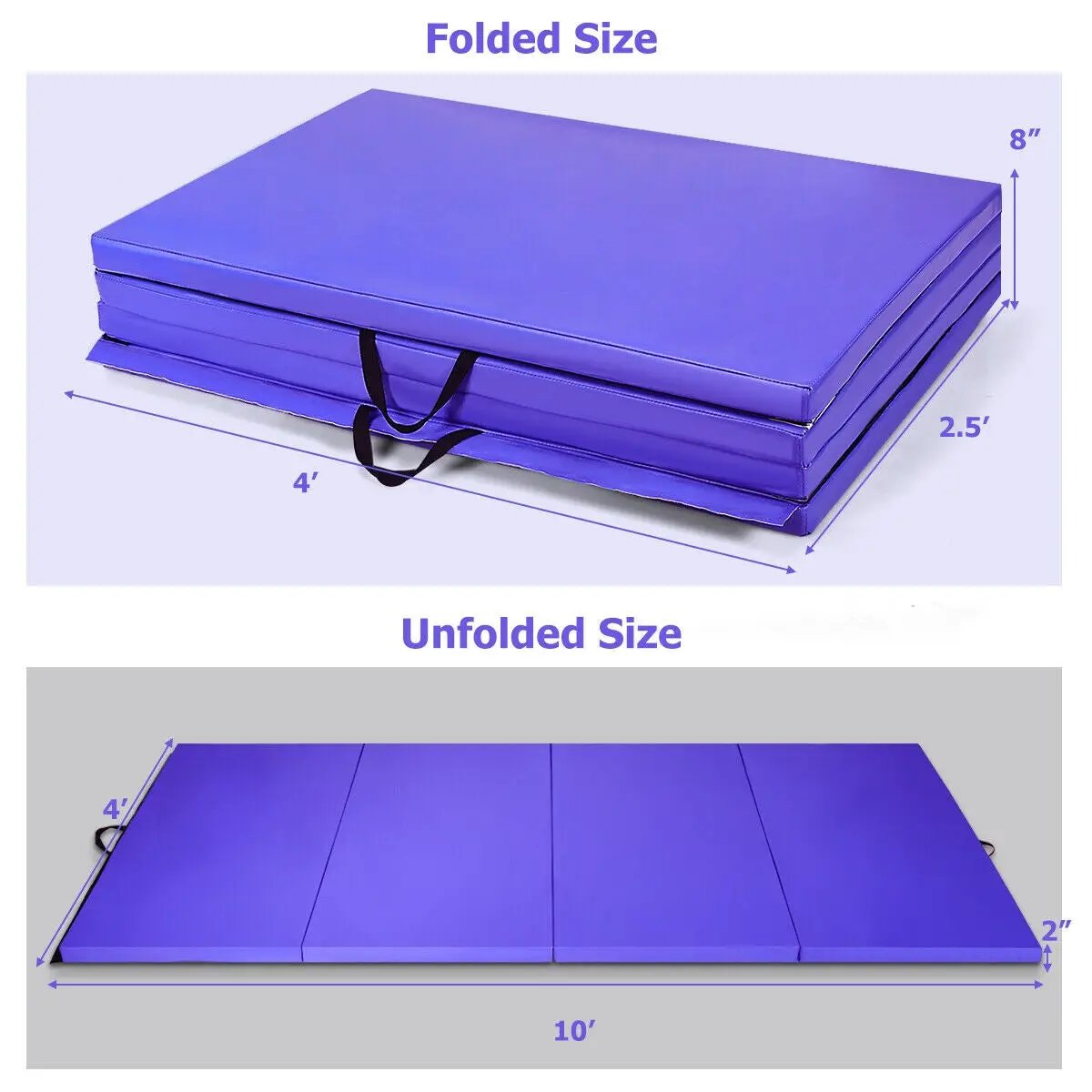 4 Feet x 10 Feet x 2 Inch Folding Gymnastics Tumbling Gym Mat, photo 11 of 24