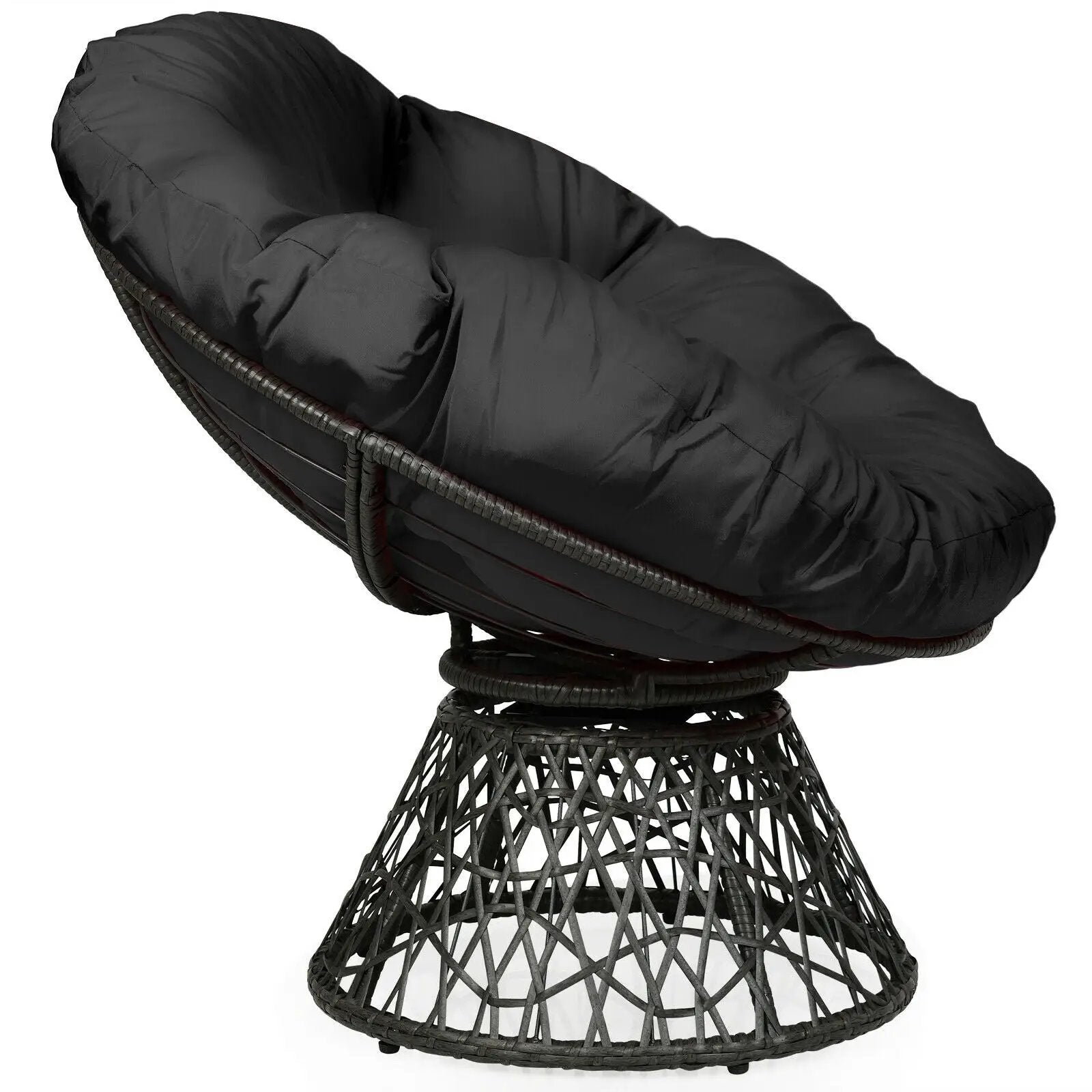 Rattan Papasan Chair Ergonomic 360-degree Swivel Soft Cushion Garden by DirectDeals