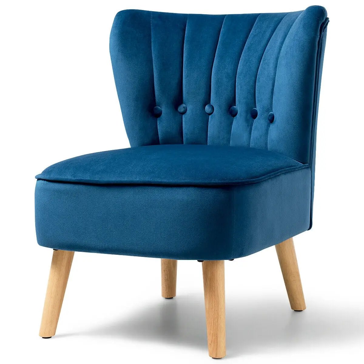 Armless Accent Chair Tufted Velvet Leisure Chair, photo 6 of 10