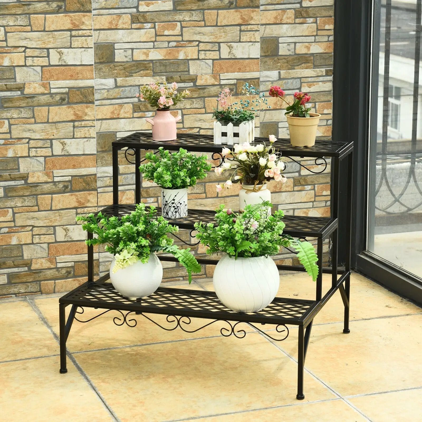 3 Tiers Metal Decorative Plant Stand by DirectDeals