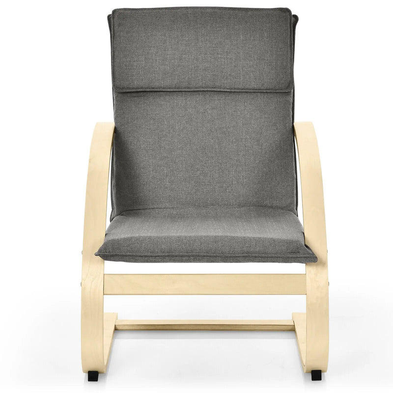 Modern Fabric Upholstered Bentwood Lounge Chair-Gray by DirectDeals