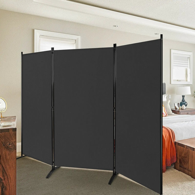 6 Feet 3 Panel Room Divider with Durable Hinges Steel Base by DirectDeals