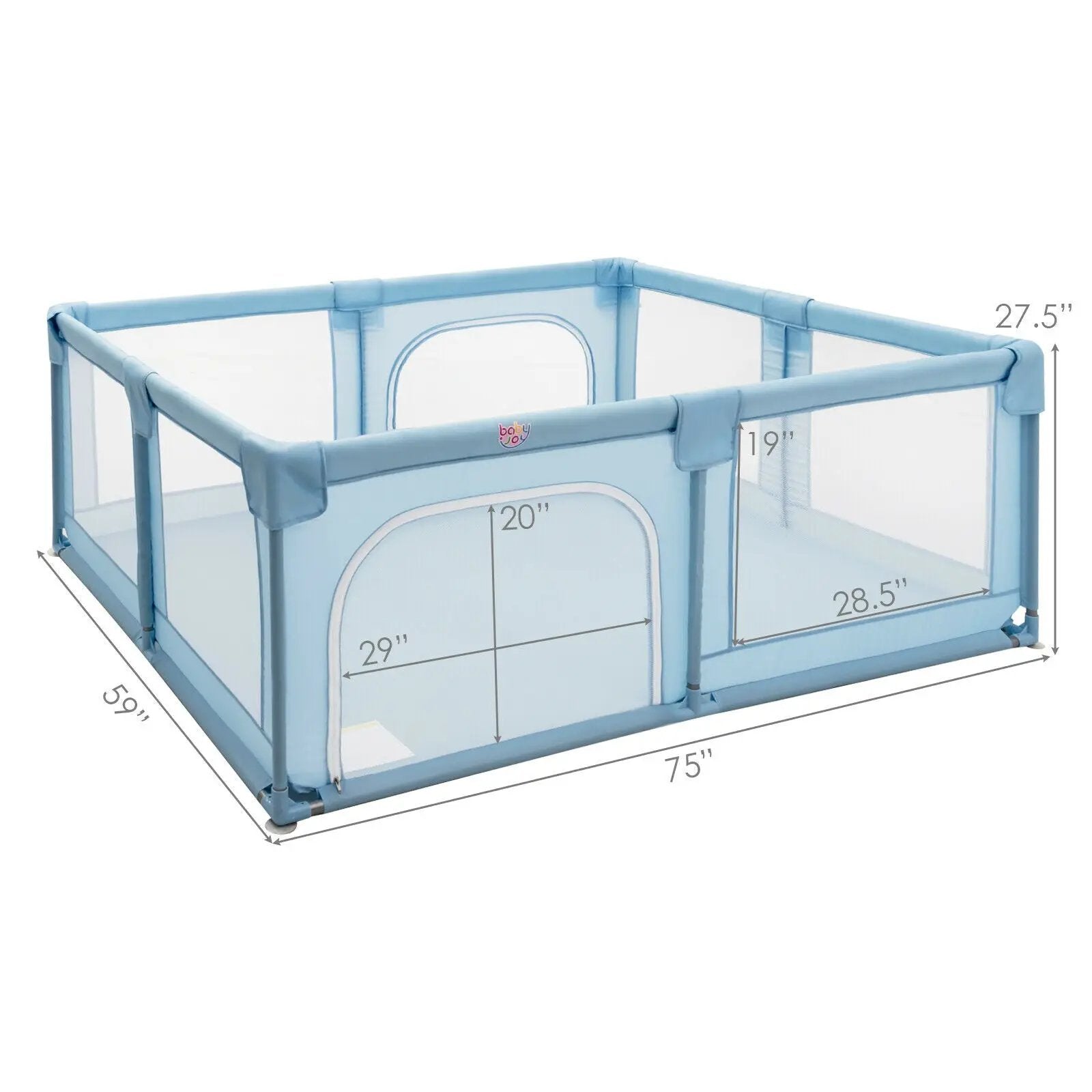 Baby Playpen Extra Large Kids Activity Center Safety Play-Blue by DirectDeals