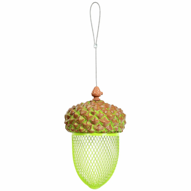 Metal Acorn Wild Bird Feeder Outdoor Hanging Food Dispenser for Garden Yard-Brown by DirectDeals