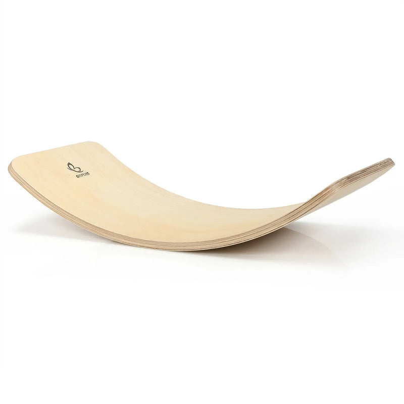 Wooden Wobble Balance Board Kids 35 Inch Rocker Yoga Curvy Board Toy with Felt Layer-Natural by DirectDeals