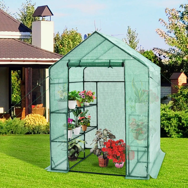 Walk-in Greenhouse 56 x 56 x 77 Inch Gardening with Observation Windows by DirectDeals