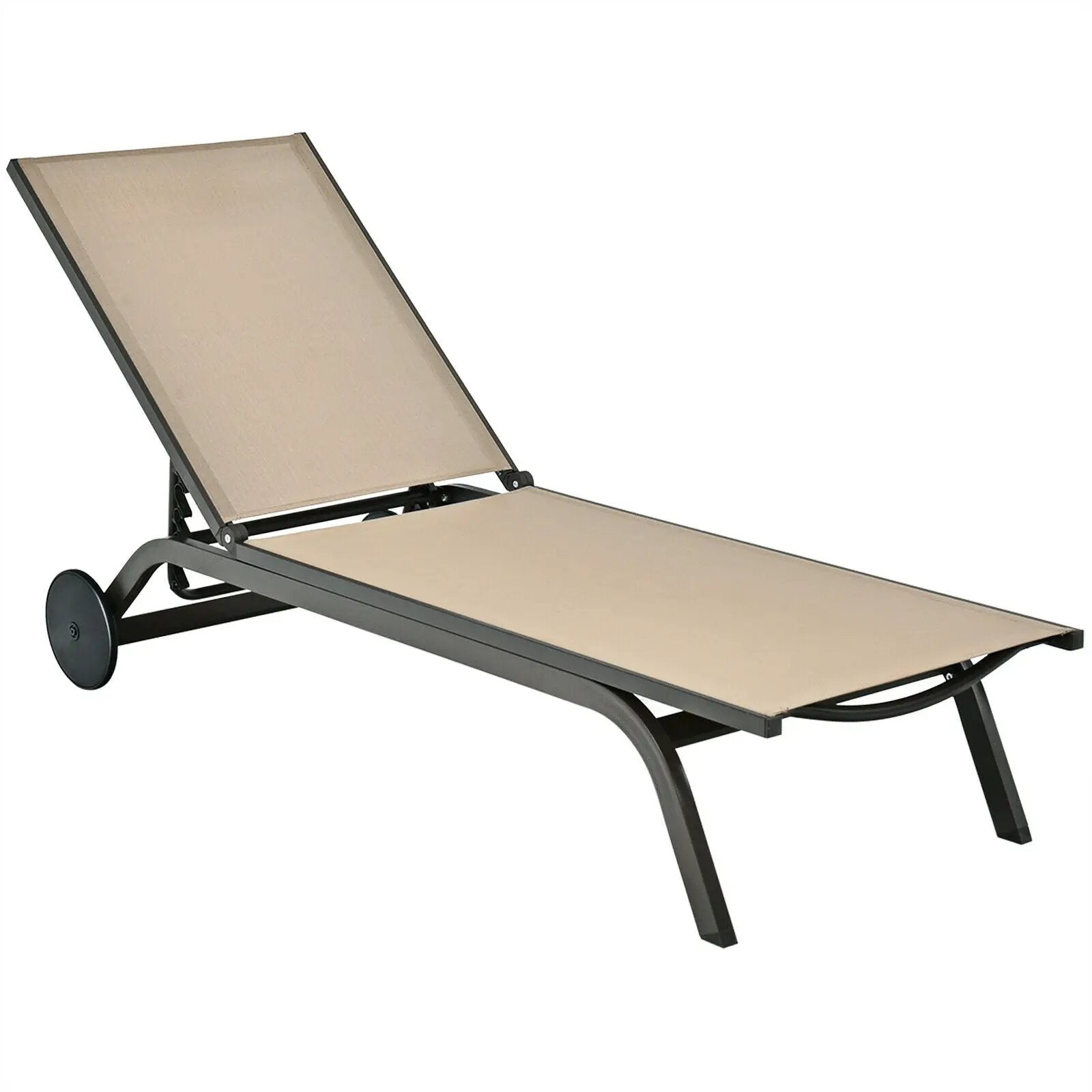 Aluminum Fabric Outdoor Patio Lounge Chair with Adjustable Reclining by DirectDeals