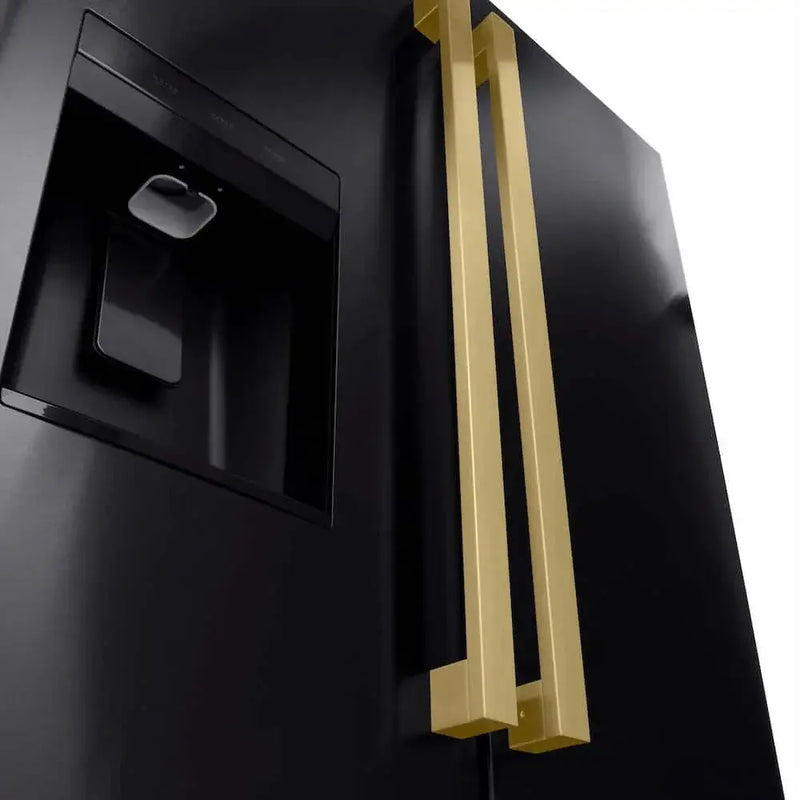 ZLINE 36" Refrigerator, Water, Ice Dispenser, Black Stainless, RSMZ-W36-BS-FCB by Farmhouse Kitchen and Bath
