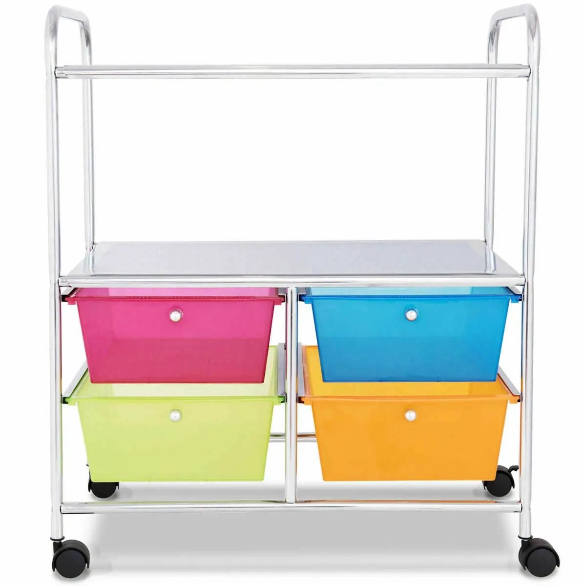 Mobile 4 Drawers Shelves Rolling Storage Cart Rack, photo 10 of 15