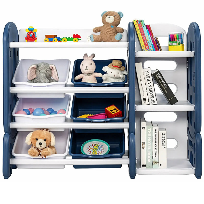 Kids Toy Storage Organizer with Bins and Multi-Layer Shelf for Bedroom Playroom by DirectDeals