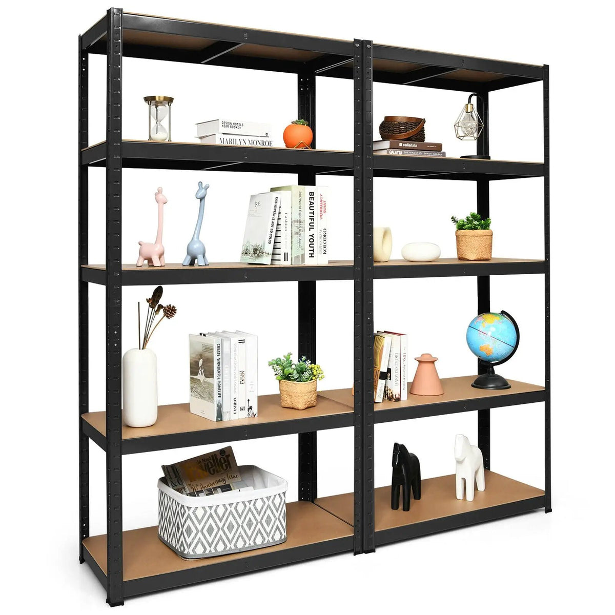 2 Pcs Storage Shelves Garage Shelving Units Tool Utility Shelves, photo 12 of 22