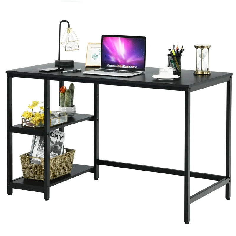 47 Inch Computer Desk Office Study Table Workstation Home with Adjustable Shelf Black by DirectDeals
