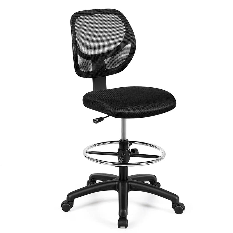 Adjustable Height Mid Back Mesh Drafting Office Chair by DirectDeals