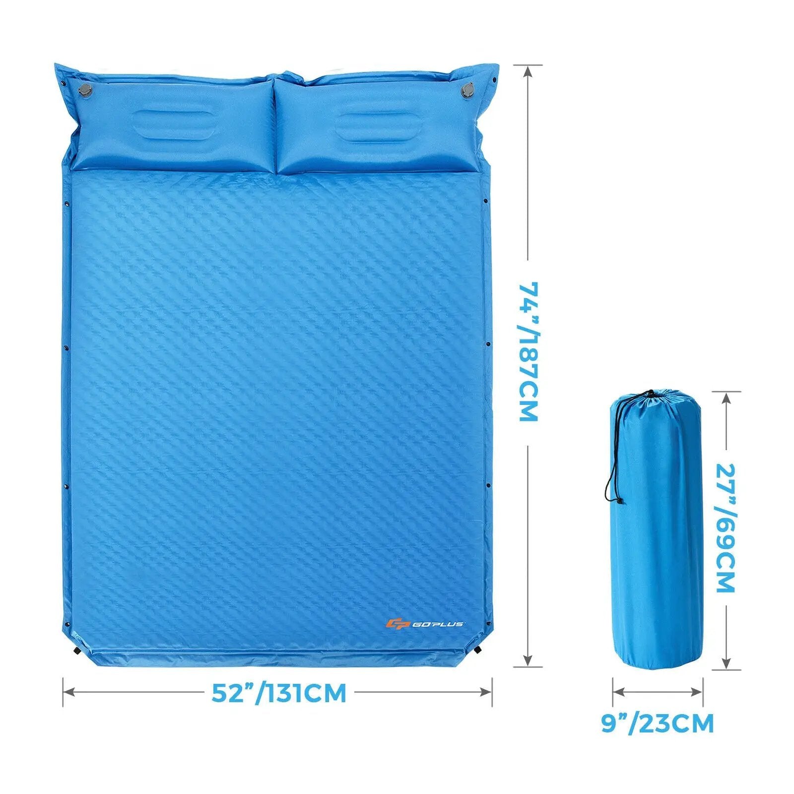 Self-Inflating Camping Outdoor Sleeping Mat with Pillows Bag by DirectDeals