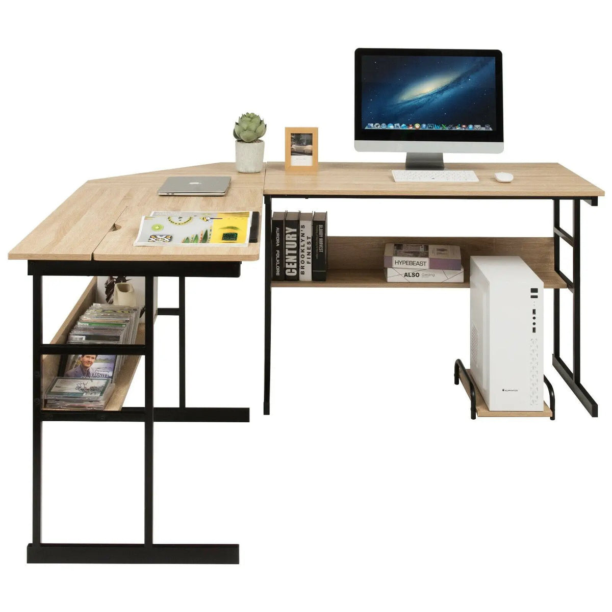 L-Shaped Computer Desk with Tiltable Tabletop, photo 25 of 32