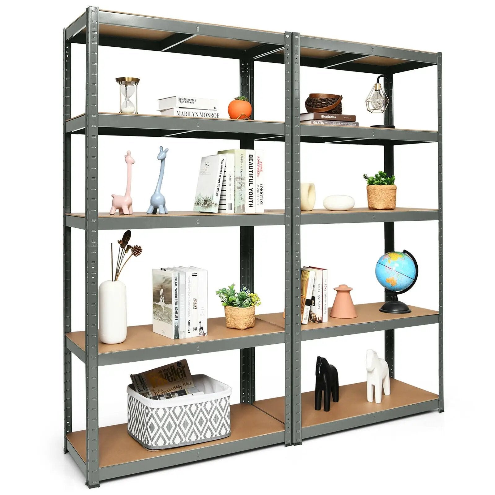 2 Pcs Storage Shelves Garage Shelving Units Tool Utility Shelves by DirectDeals