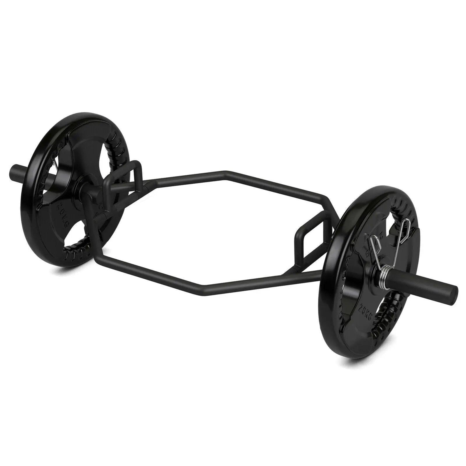 56 Inch Olympic Hexagon Deadlift Trap Bar with Folding Grips Powerlifting by DirectDeals