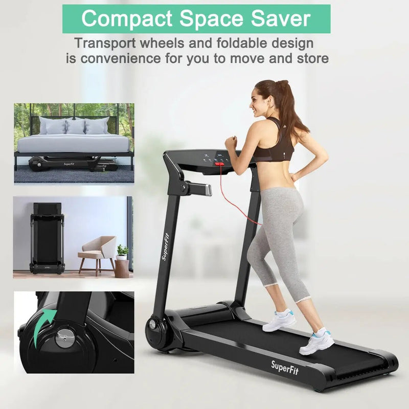 3HP Electric Folding Treadmill with Bluetooth Speaker by DirectDeals