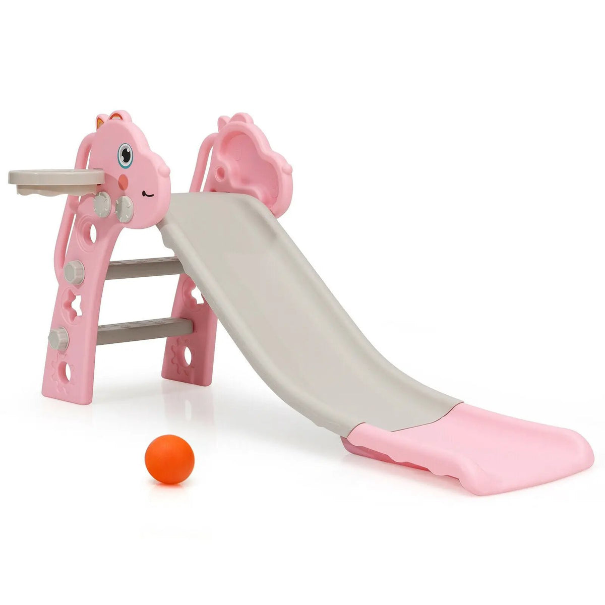 3-in-1 Kids Slide Baby Play Climber Slide Set with Basketball Hoop, photo 8 of 24