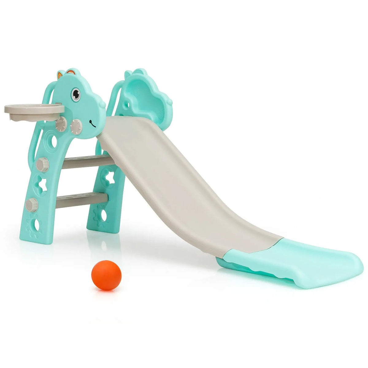 3-in-1 Kids Slide Baby Play Climber Slide Set with Basketball Hoop, photo 9 of 24