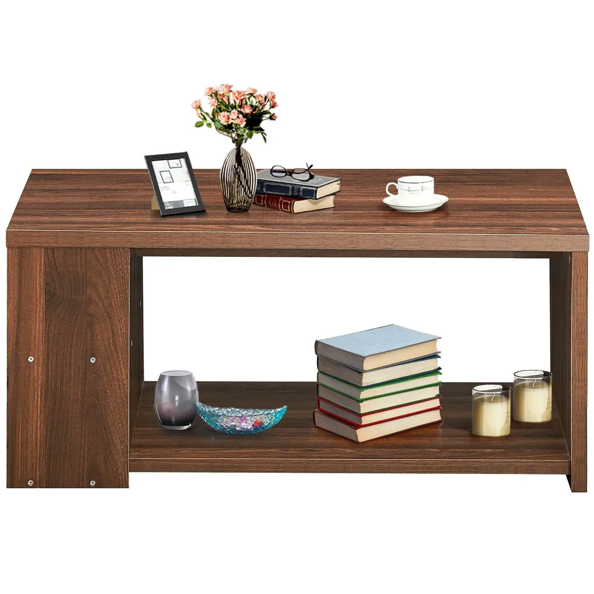 Coffee Table Sofa Side Table with Storage Shelves, photo 18 of 24