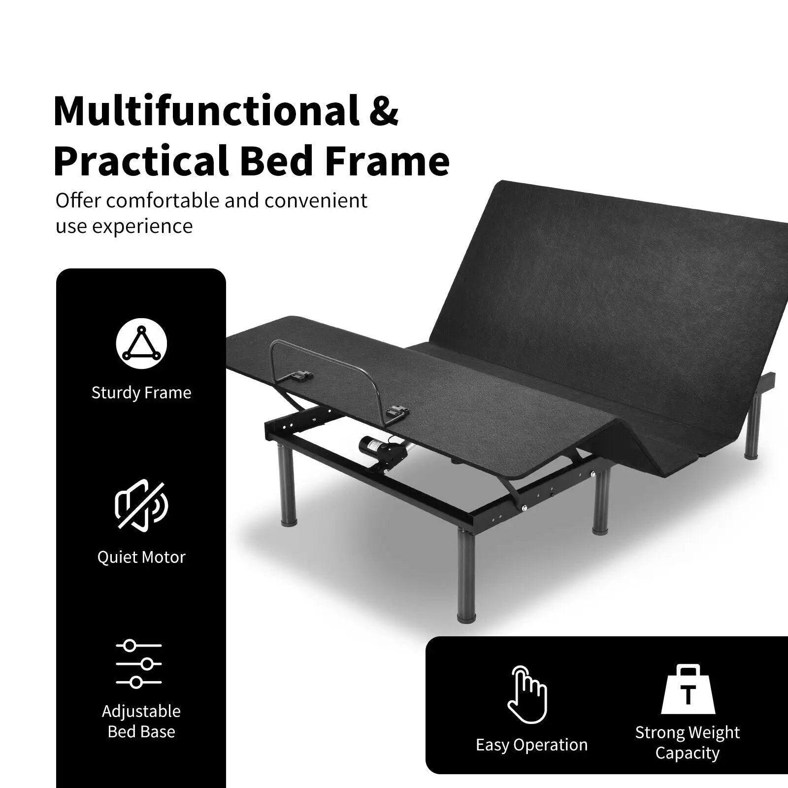 Queen Size Adjustable Bed Base Frame with Wireless Remote Control by DirectDeals