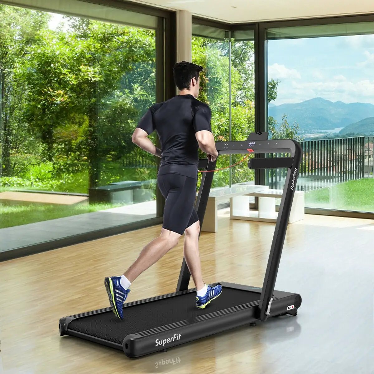 4.75HP 2 In 1 Folding Treadmill with Remote APP Control by DirectDeals