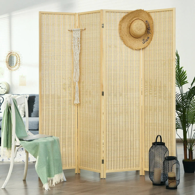6 ft 4 Panel Portable Folding Room Divider Screen-Natural by DirectDeals