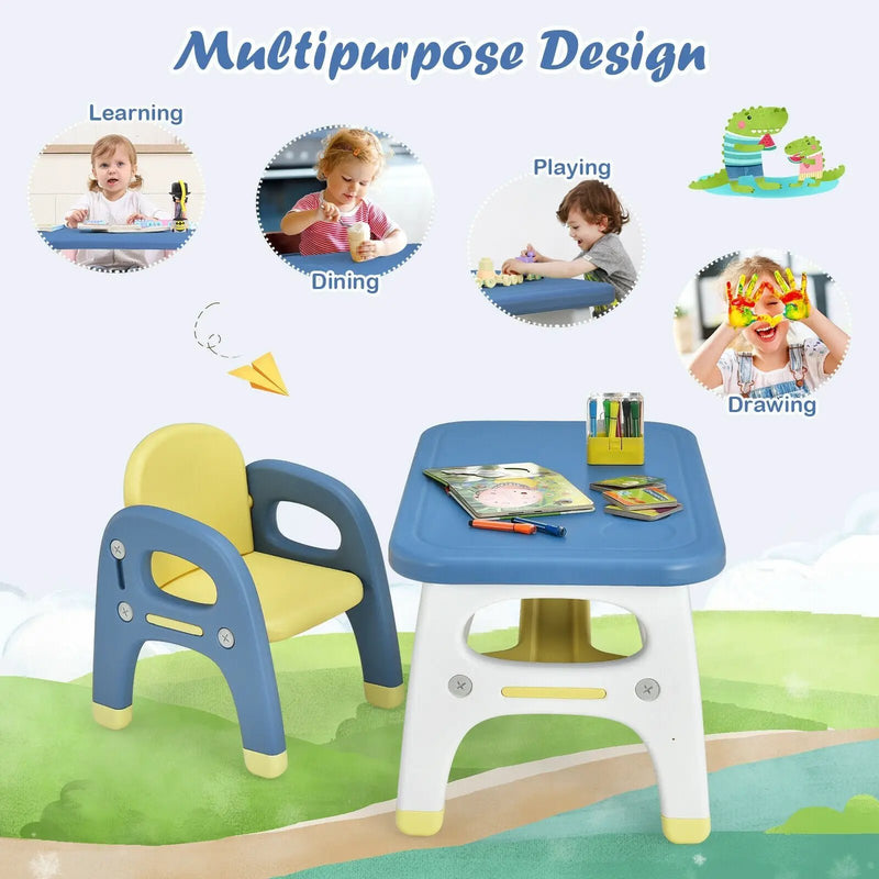 Kids Activity Table and Chair Set with Montessori Toys for Preschool and Kindergarten by DirectDeals