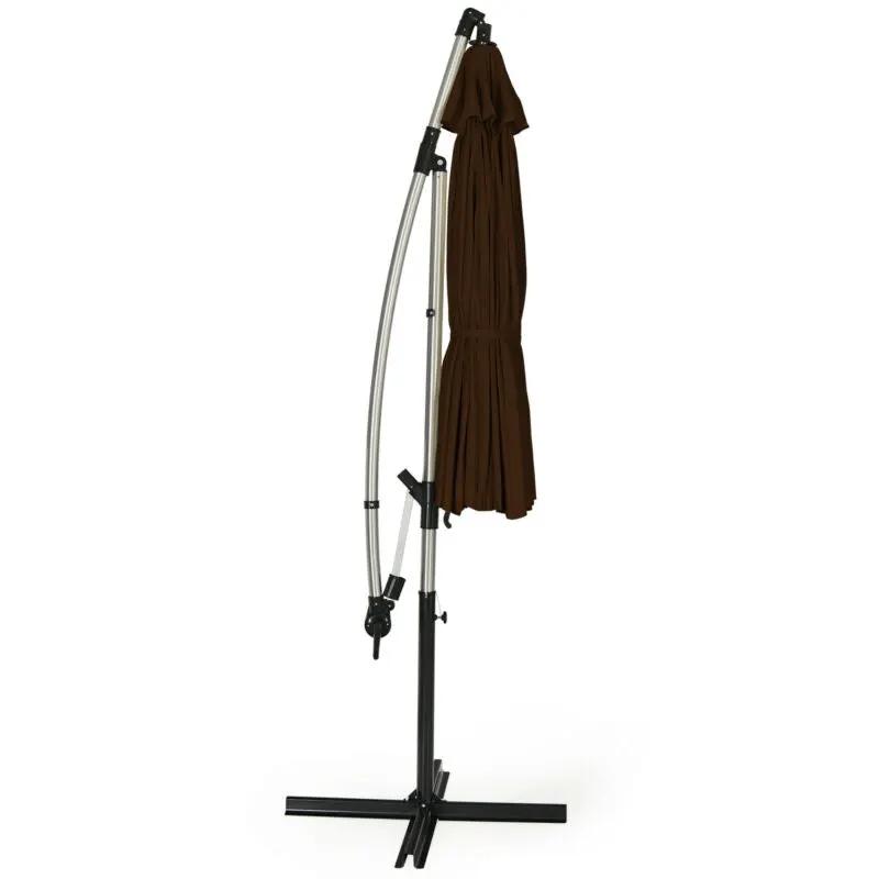 10 Feet Patio Offset Umbrella Market Hanging Umbrella for Backyard Poolside Lawn Garden by DirectDeals