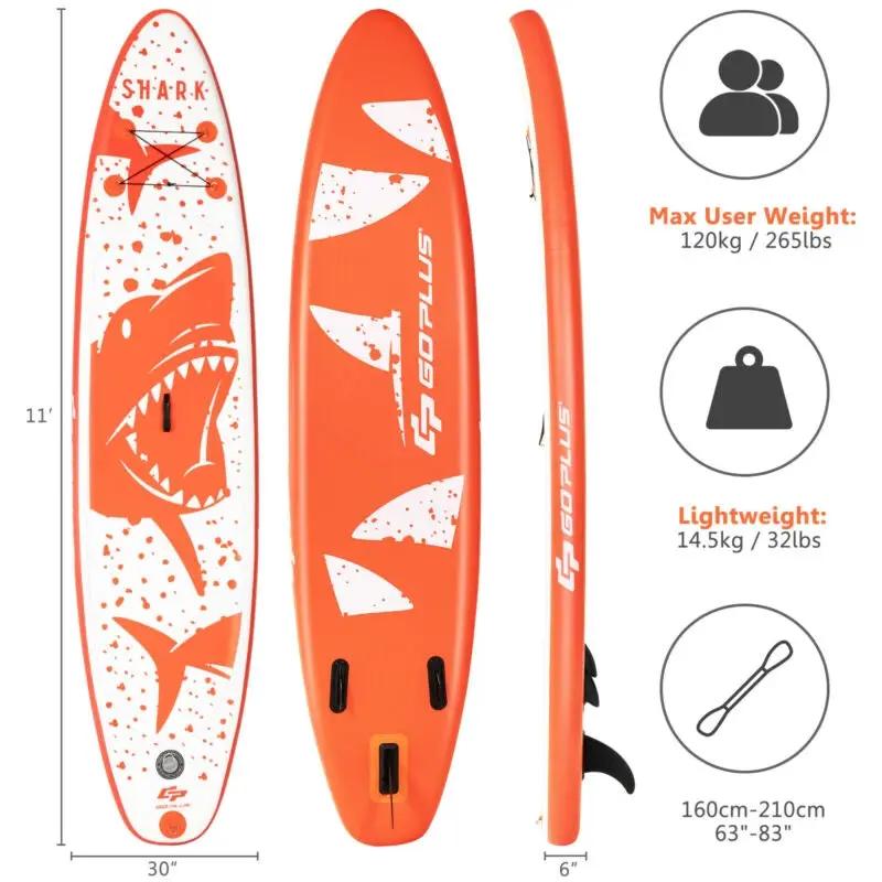 Inflatable Stand Up Paddle Board with Backpack Aluminum Paddle Pump by DirectDeals