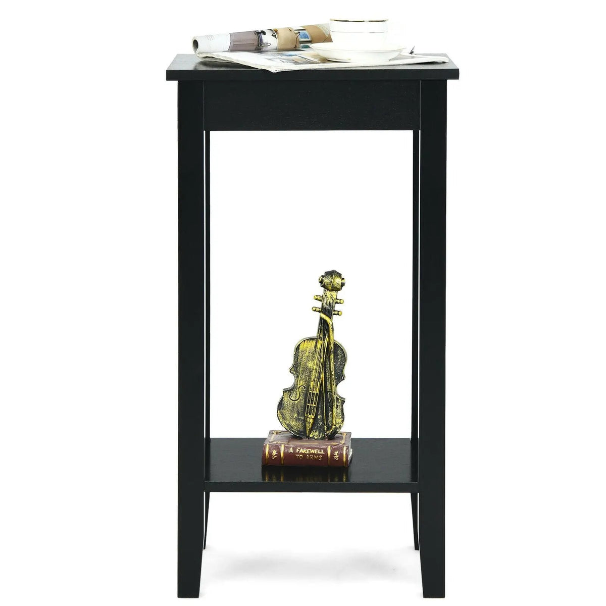 2-Tier Nightstand End Side Wooden Legs Table for Bedroom, photo 20 of 24