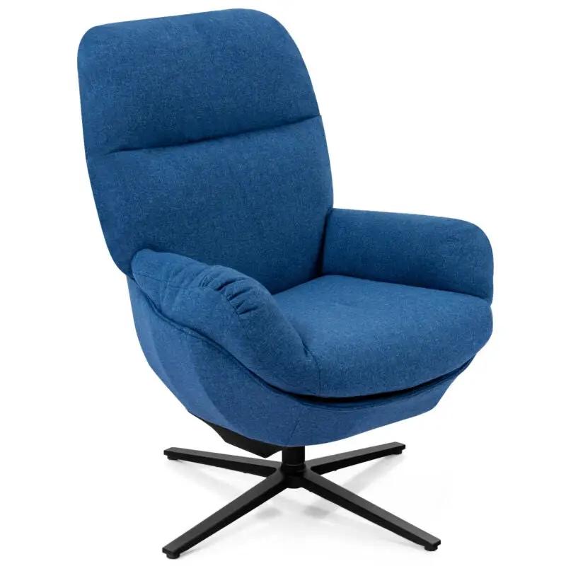 Upholstered Swivel Lounge Chair with Ottoman and Rocking Footstool by DirectDeals