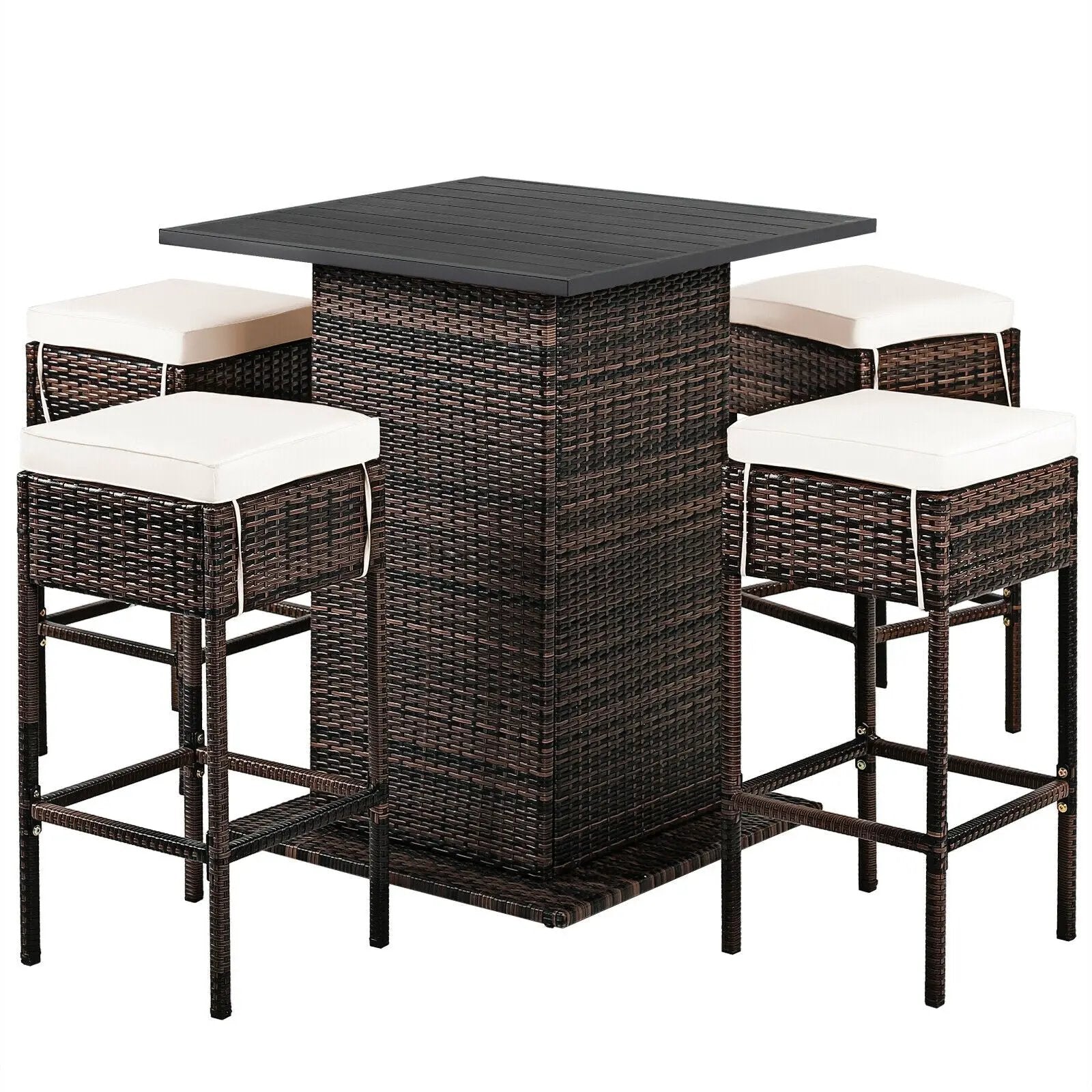 5 Pieces Patio Rattan Bar by DirectDeals