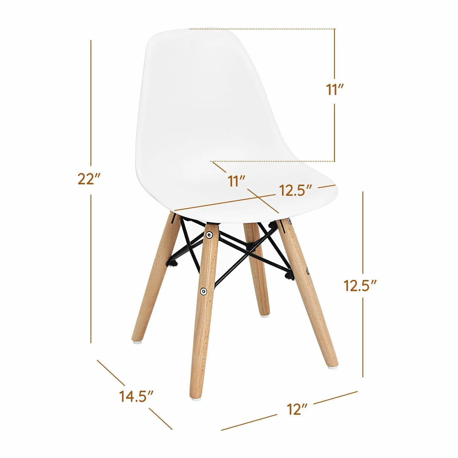 4 PCS Children Chair Set Medieval Style Dining Chairs with Wood Legs by DirectDeals