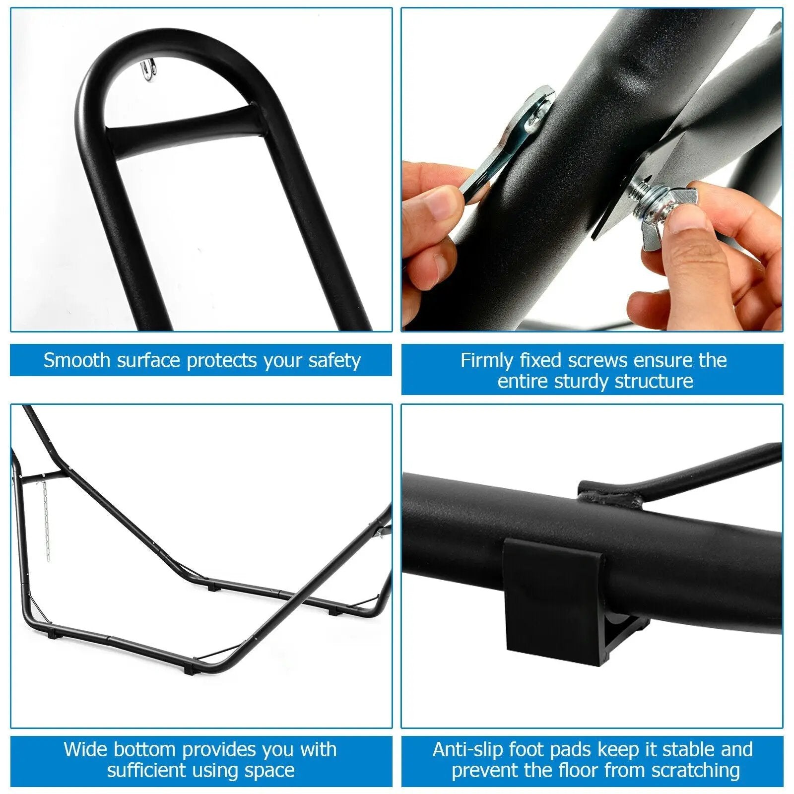 Hammock Stand Heavy Duty Steel Frame with Adjustable Chains by DirectDeals