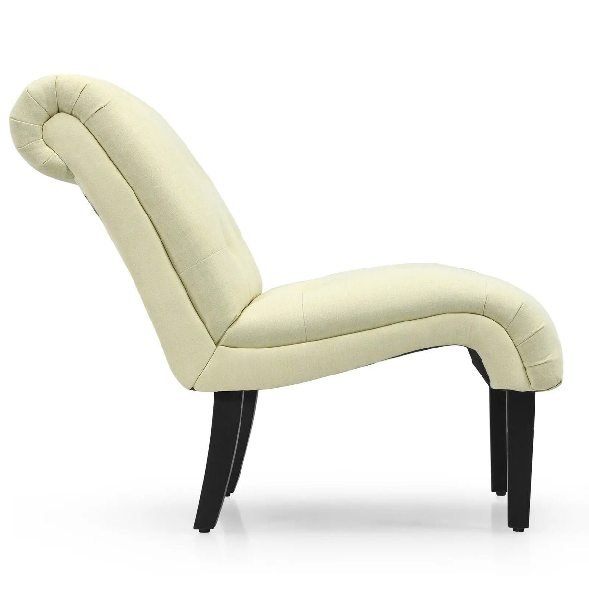 Cotton Linen Fabric Armless Accent Chair with Adjustable Foot Pads, photo 11 of 24