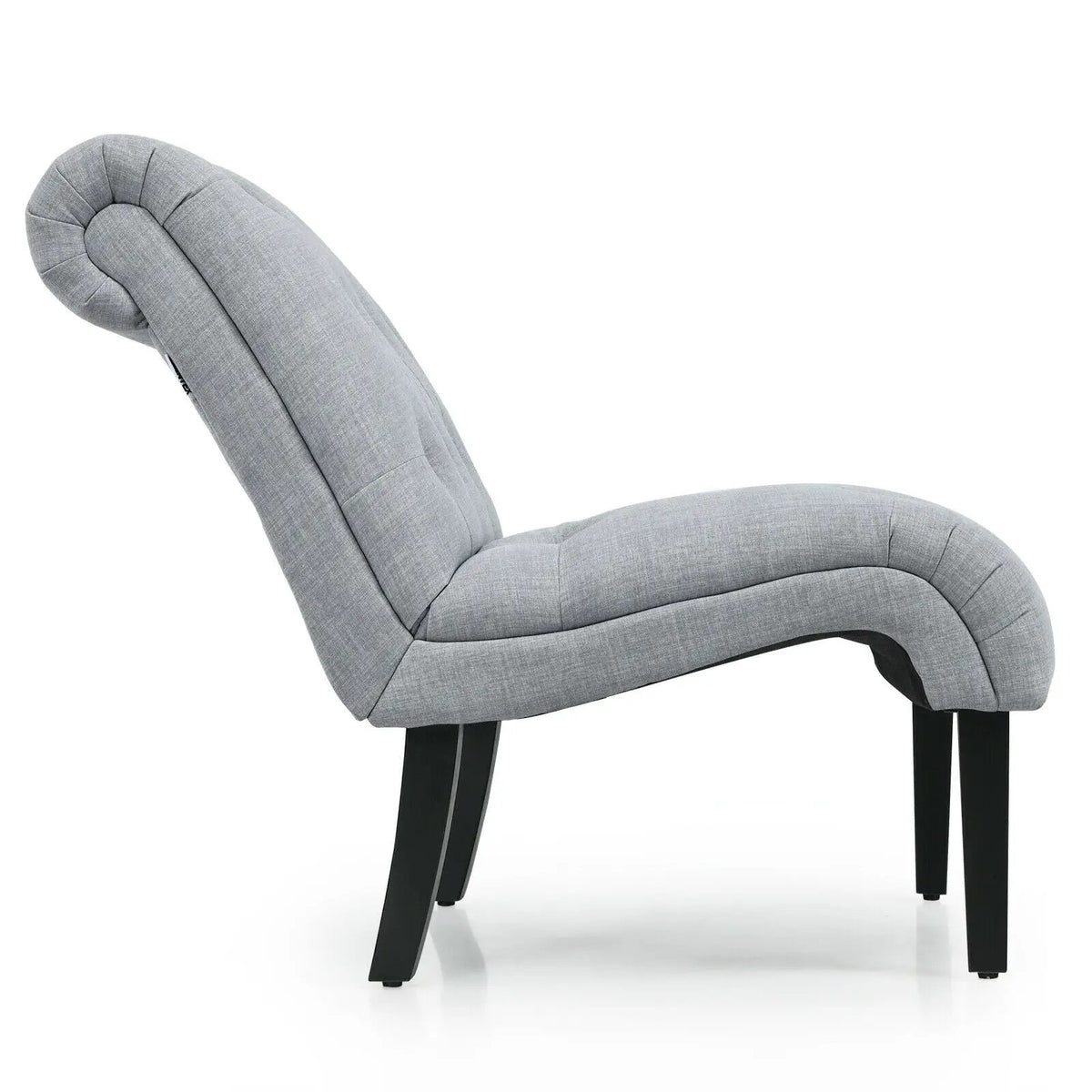 Cotton Linen Fabric Armless Accent Chair with Adjustable Foot Pads, photo 9 of 24