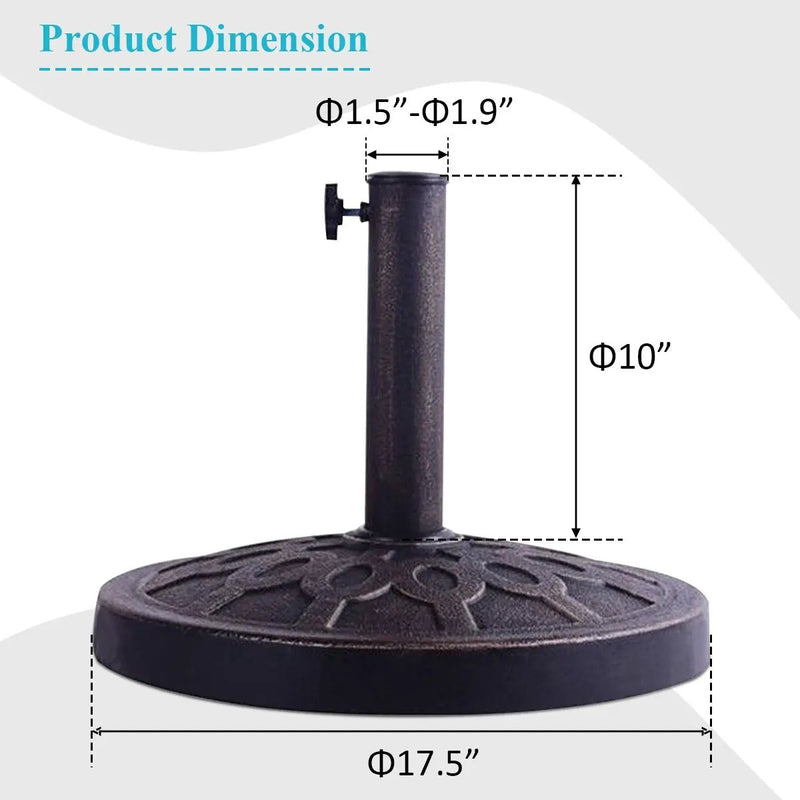 30lbs 18 Inches Heavy Duty Outdoor Patio Market Umbrella Base by DirectDeals