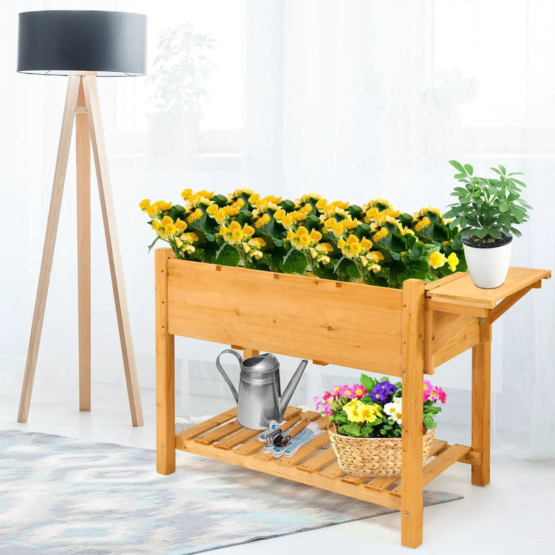 Elevated Planter Box Kit with 8 Grids and Folding Tabletop by DirectDeals