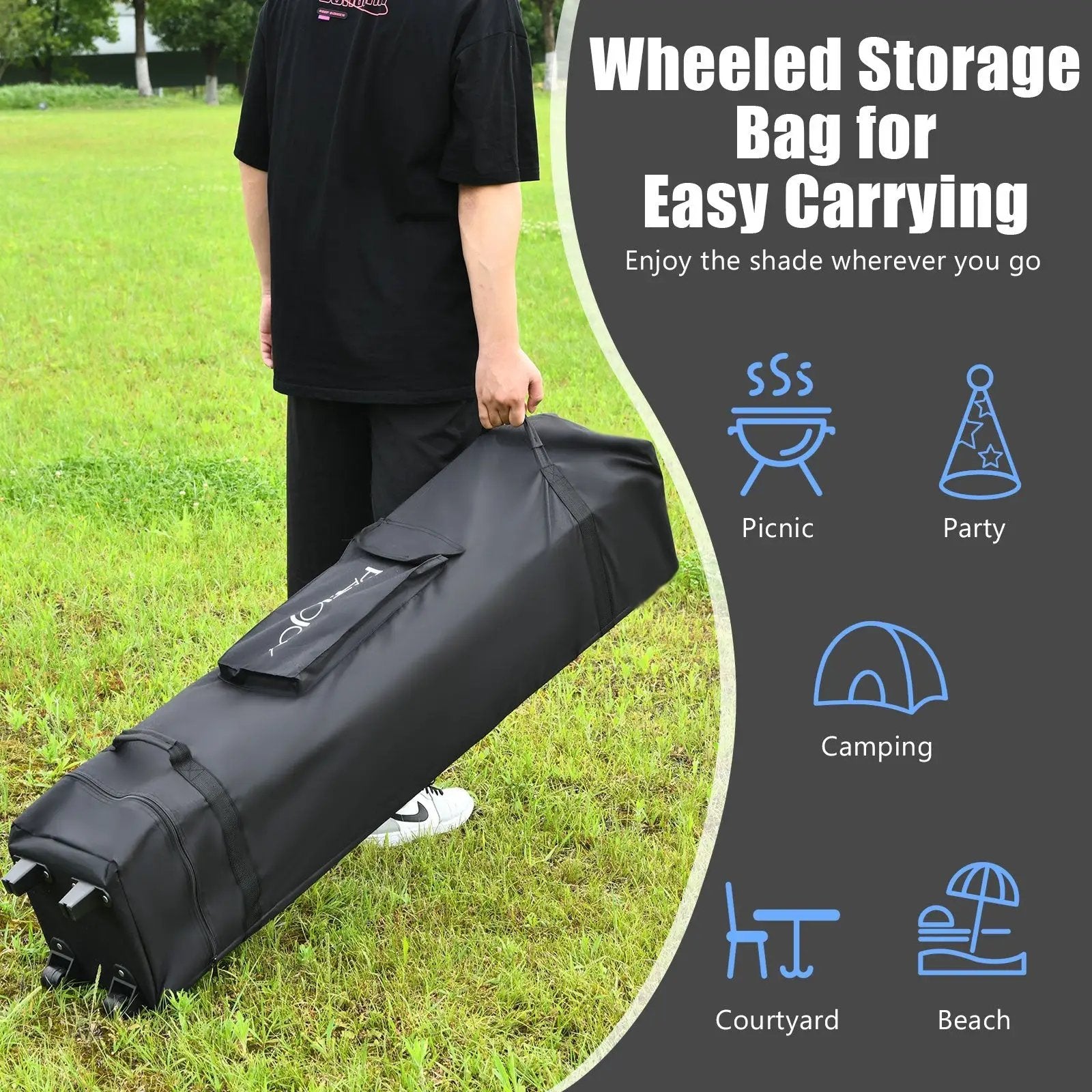 13 Feet x 13 Feet Pop Up Canopy Tent Instant Outdoor Folding Canopy Shelter by DirectDeals