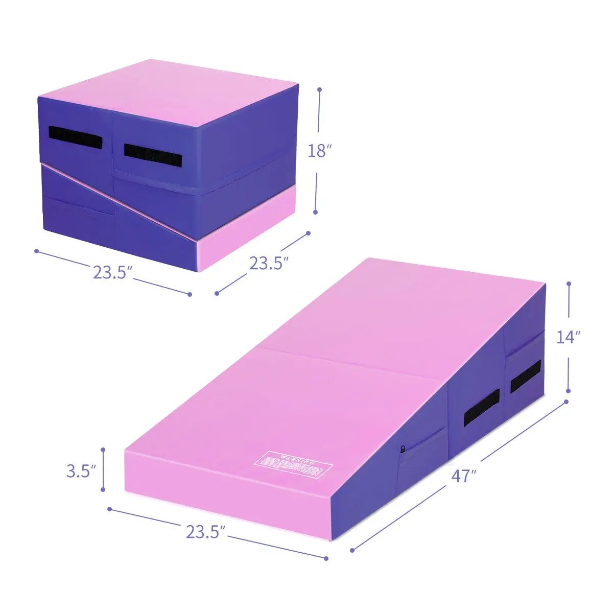 Folding Wedge Exercise Gymnastics Mat with Handles, photo 8 of 16