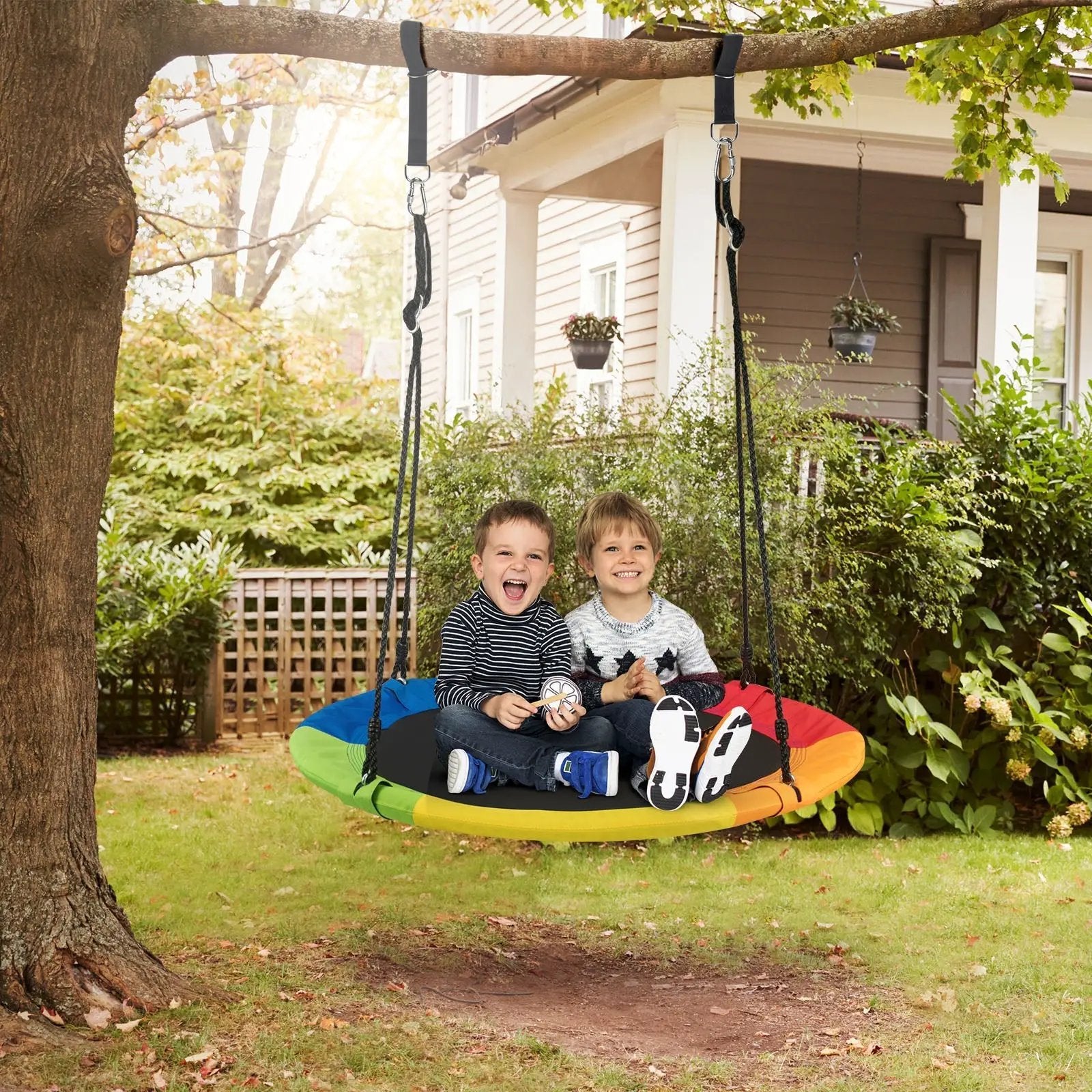 40-Inch Flying Saucer Tree Swing Outdoor Play Set with Easy Installation Process for Kids by DirectDeals