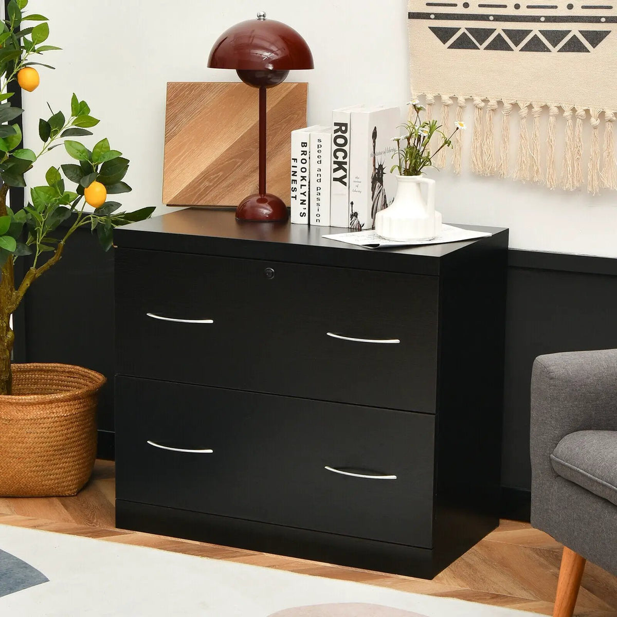 2-Drawer File Cabinet with Lock Hinging Bar Letter and Legal Size, photo 14 of 16
