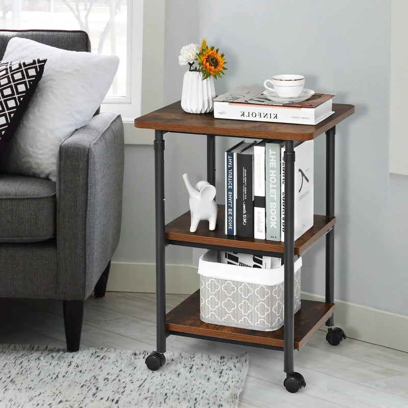 3-tier Adjustable Printer Stand with 360° Swivel Casters by DirectDeals