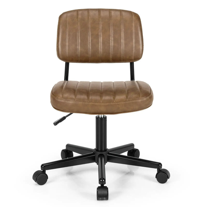PU Leather Adjustable Office Chair Swivel Task Chair with Backrest by DirectDeals